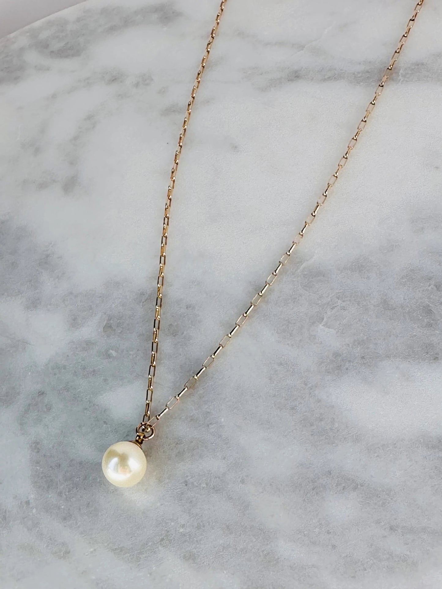 Pearl Pendant Chain Necklace, Multiple Metals